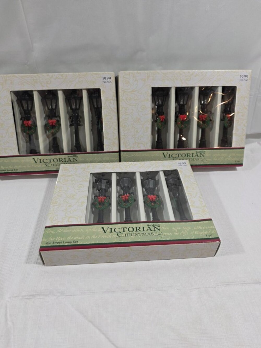 Santa's Workbench Village Street Lamps Set of 4 Christmas Victorian